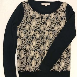 LOFT Gold/Black Sweater